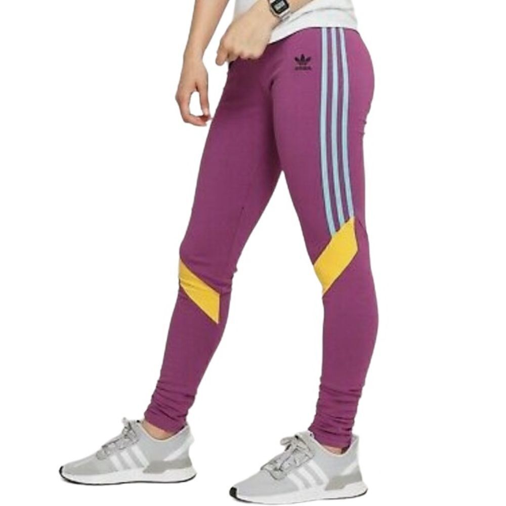Adidas 90's Color-block Leggings in Purple Size XS